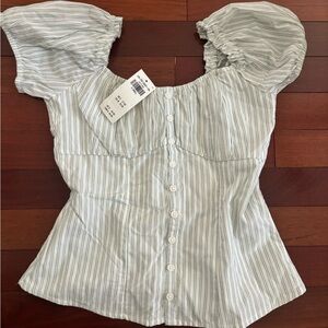 Hollister Striped Babydoll Top